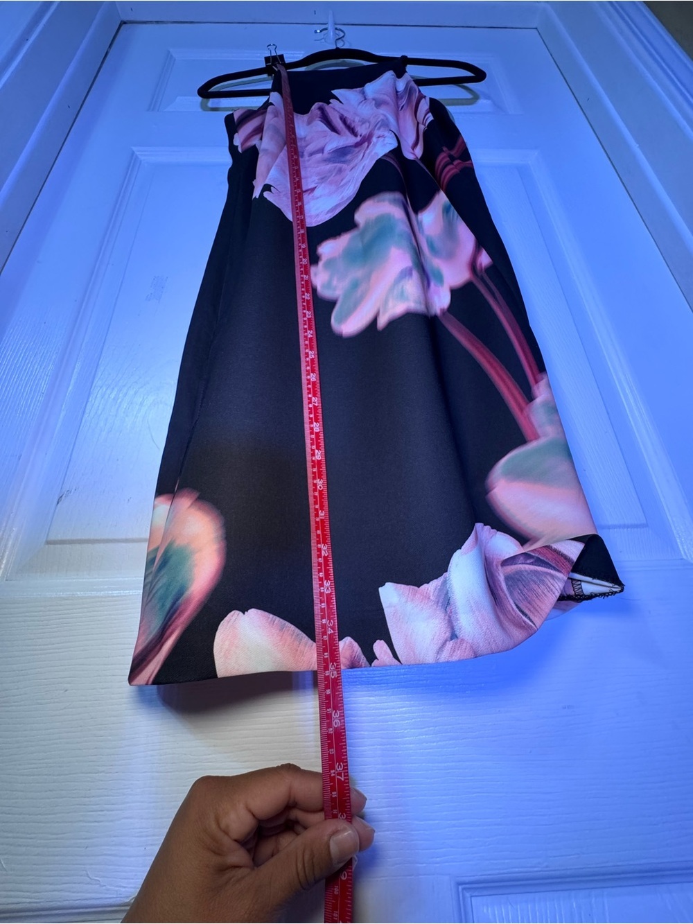 DKNY Black Mini Dress with Pink Floral Print - Picture 10 of 10
